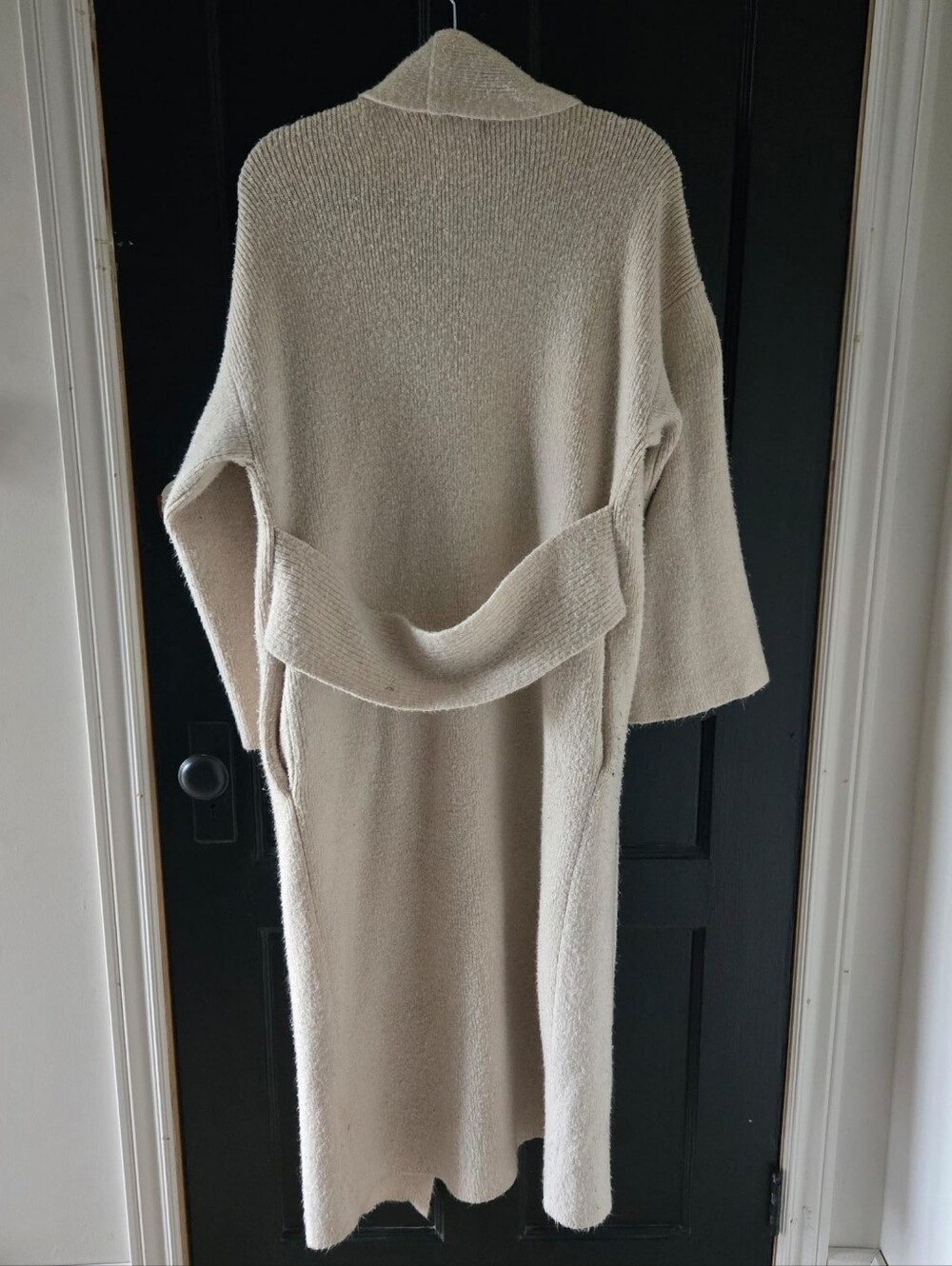 Long Cream Knit Robe Cardigan Duster- Oak And Fort